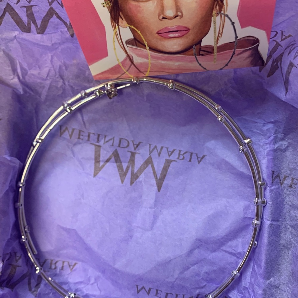 Melinda Maria 4” Big Ass Hoops Silver w/CZs